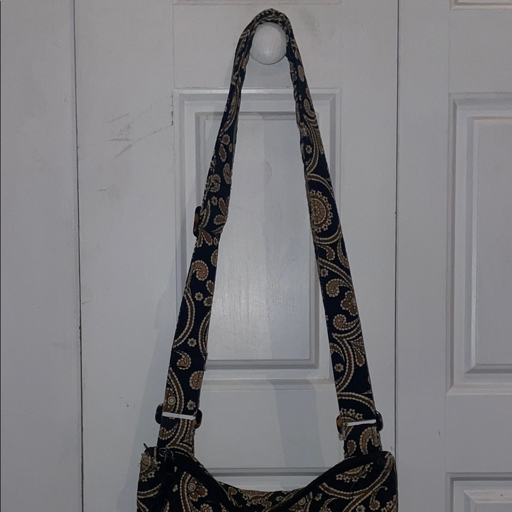 Vera Bradley Black and Gold Paisley Shoulder Bag - Picture 5 of 9
